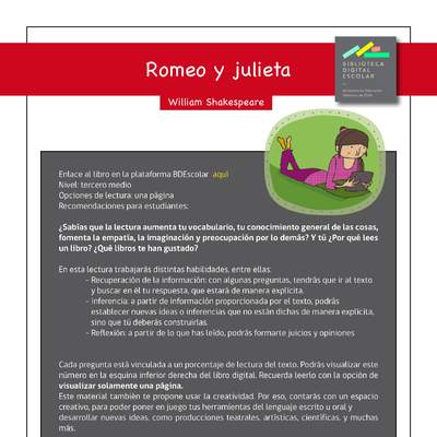 Plan lector I° medio Romeo y julieta