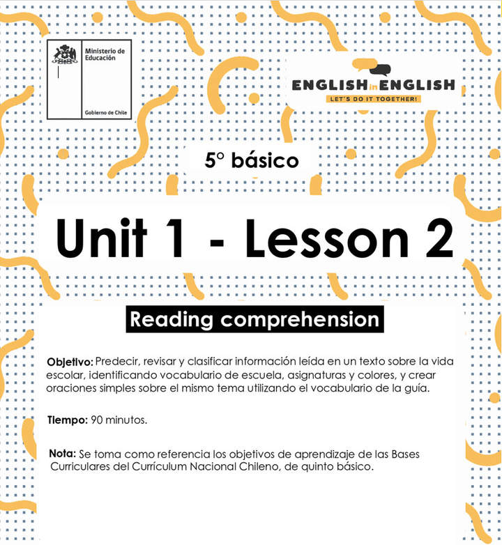 Lesson 2 Inglés 5º básico