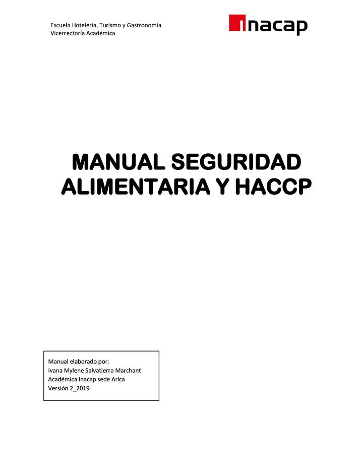 MANUAL SEGURIDAD ALIMENTARIA Y HACCP