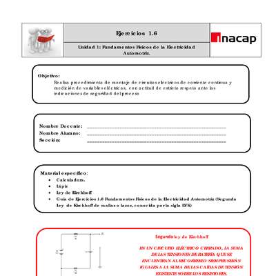 1.6 Ejercicios segunda Ley de Kirchhoff