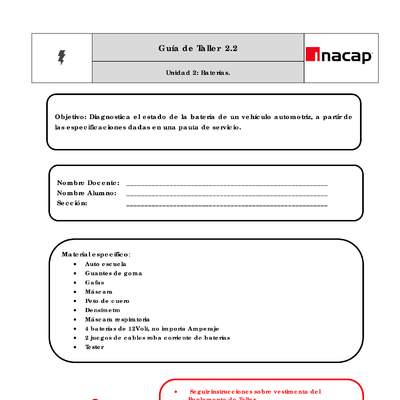 Guía Taller 2.2 Diagnóstico de las baterías