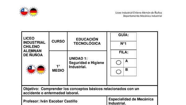 Guía Nº1 Seguridad e Higiene Ind. 1º