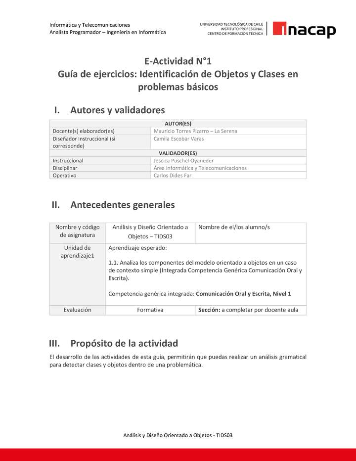 Programación orientada a objetos - 01 TIDS03_U1_EA1