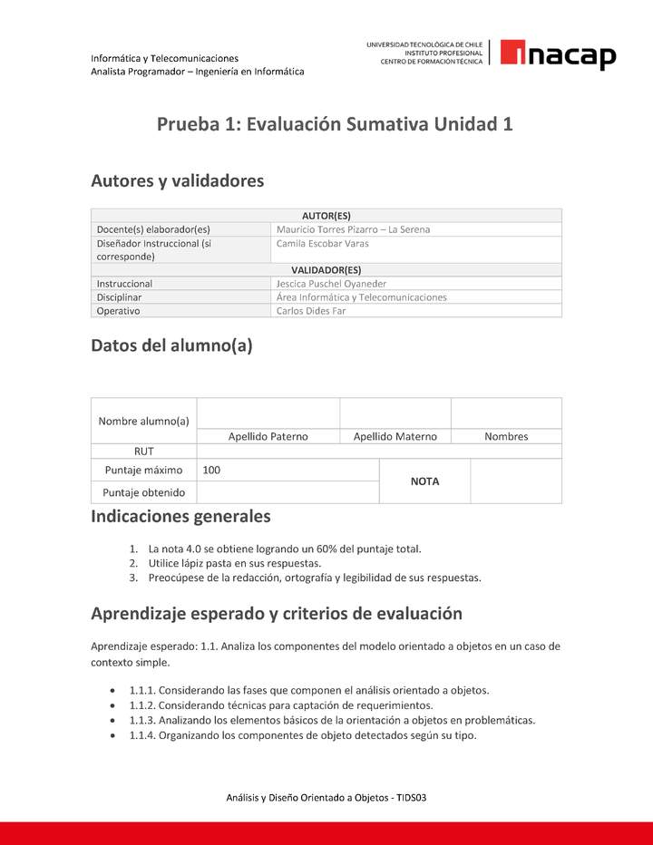 Programación orientada a objetos - 03 TIDS03_U1_ES1_PE_PC