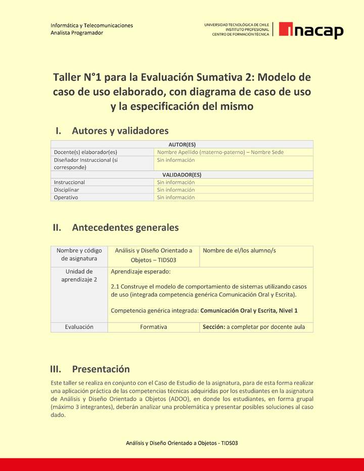 Programación orientada a objetos	05 TIDS03_U2_T1_V2