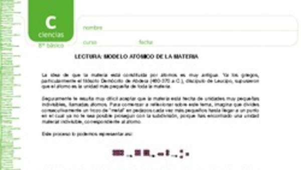 Modelo atómico de la materia