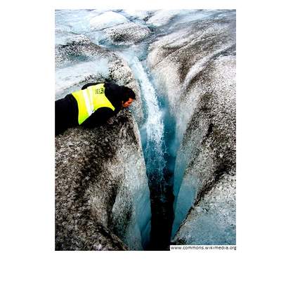 Grieta en un glaciar