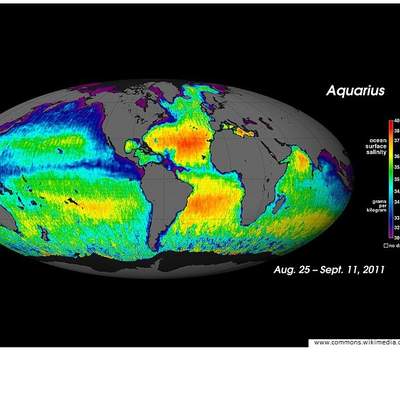 Distribución de agua salada en la tierra