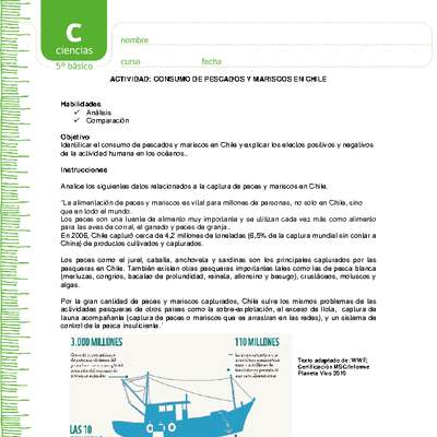 Consumo de pescados y mariscos en chile