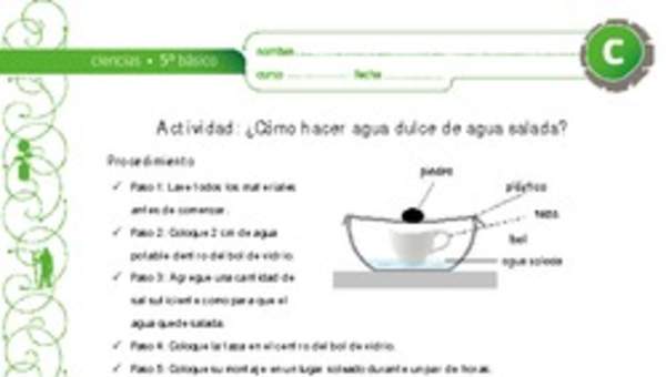 Como hacer agua dulce de agua salada