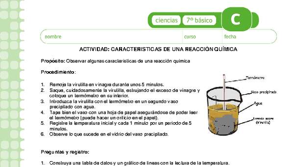 Características de una reacción química