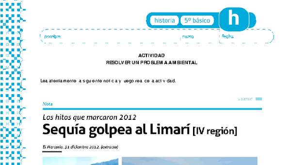 Actividad sobre embalse de Limarí