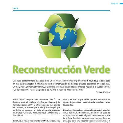 Lectura sobre la reconstrucción de un pueblo para el terremoto