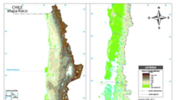 Mapa físico de Chile