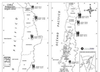 Mapa población de Chile según sexo