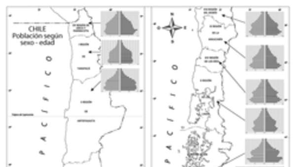 Mapa población de Chile según sexo y edad