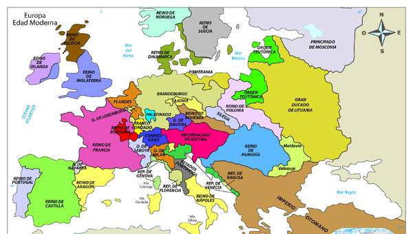 Mapa Europa en la Época Moderna