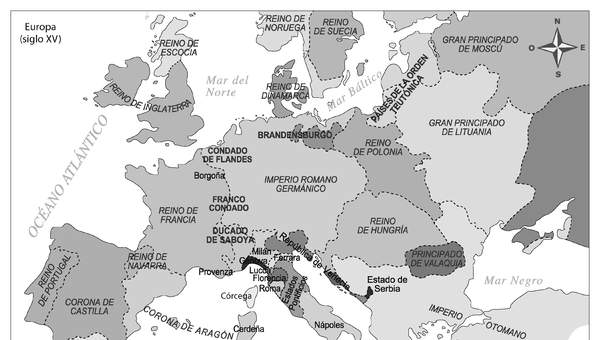 Mapa Europa en el siglo XV