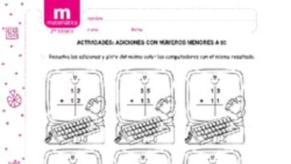 Adiciones con números menores a 50