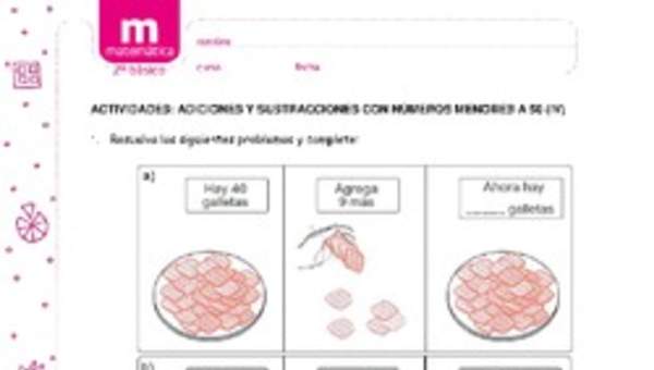 Adiciones y sustracciones con números menores a 50 (IV)