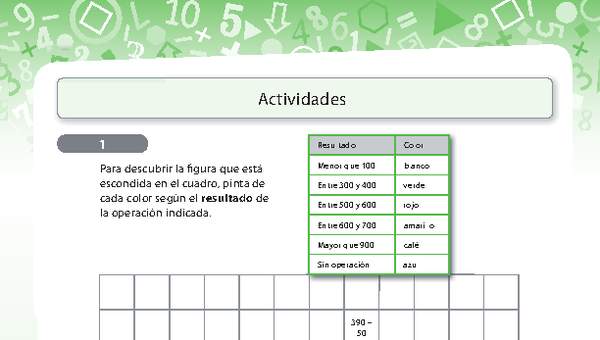 Resolución de adición y sustracción de números naturales de tres dígitos para formar una figura