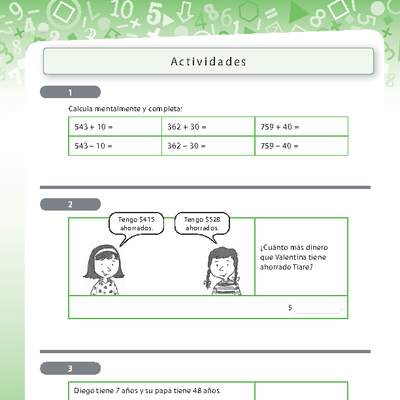 Resolución de problemas que involucra adición y sustracción de números naturales de tres dígitos 1