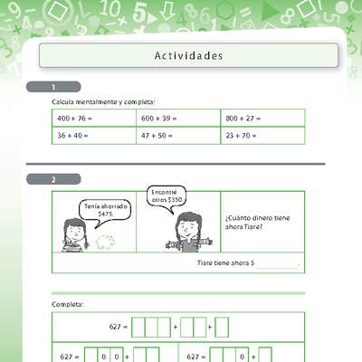 Resolución de problemas que involucra adición de números naturales de tres dígitos 2