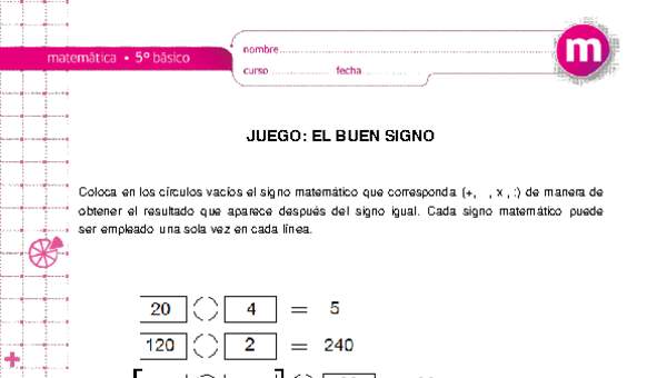 Juego: el buen signo