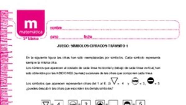 Juego: símbolos cifrados tránsito 1