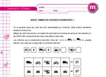 Juego: símbolos cifrados transporte 1