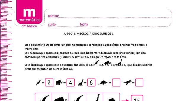 Juego: simbología dinosaurios 1