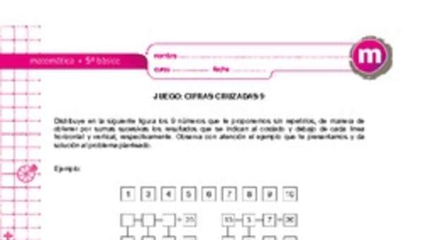 Juego : cifras cruzadas 9