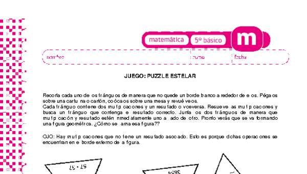 Juego: puzzle estelar