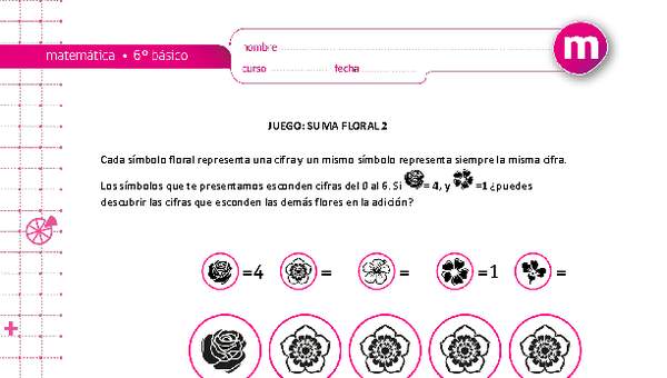 Juego: suma floral 2