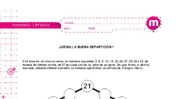 Juego: la buena repartición 1