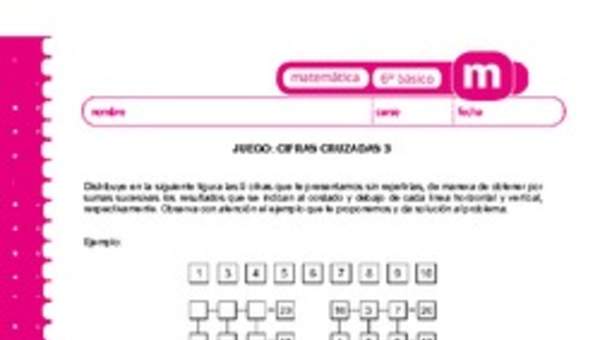 Juego: cifras cruzadas 3