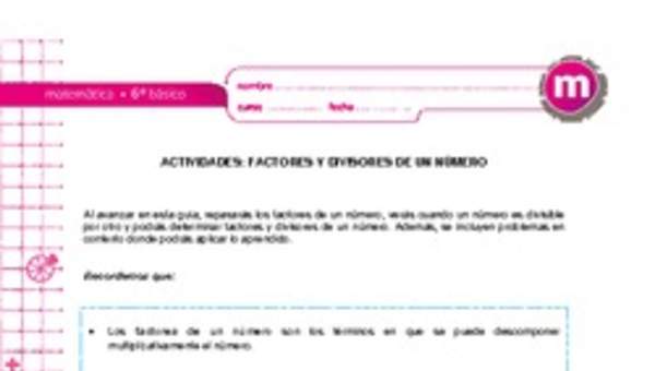 Factores y divisores de un número