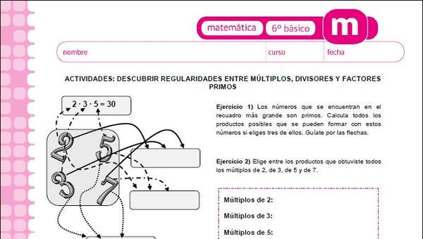 Descubrir regularidades entre multiplos, divisores y factores primos