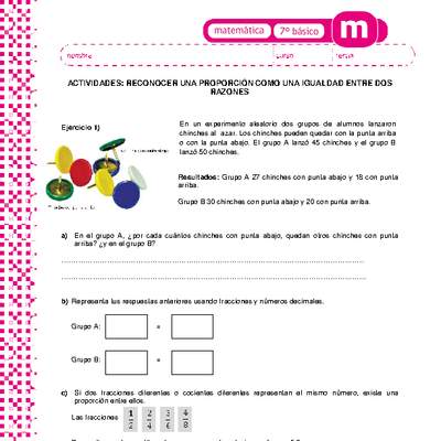 Reconocer una proporción como una igualdad entre dos razones