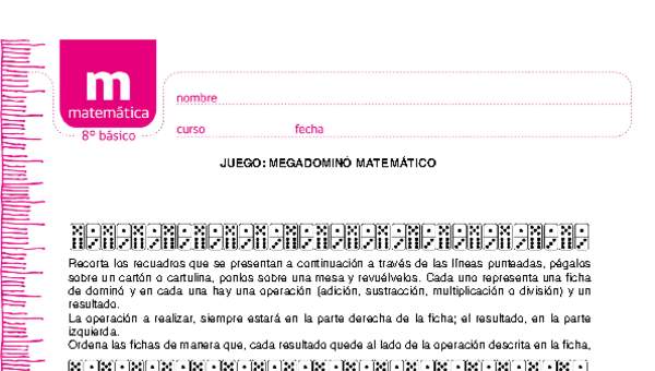 Juego: Megadominómatemático