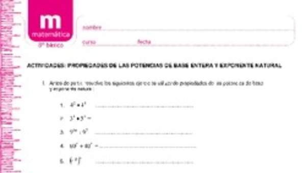 Propiedades de las potencias de base entera y exponente natural