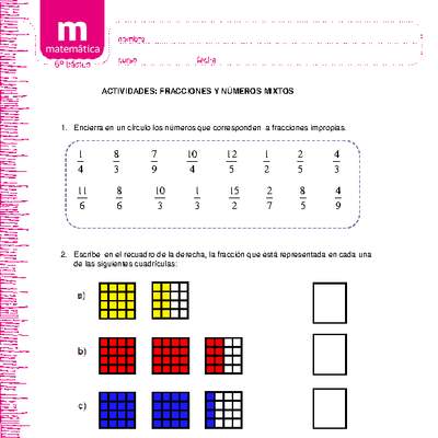 Fracciones y números mixtos