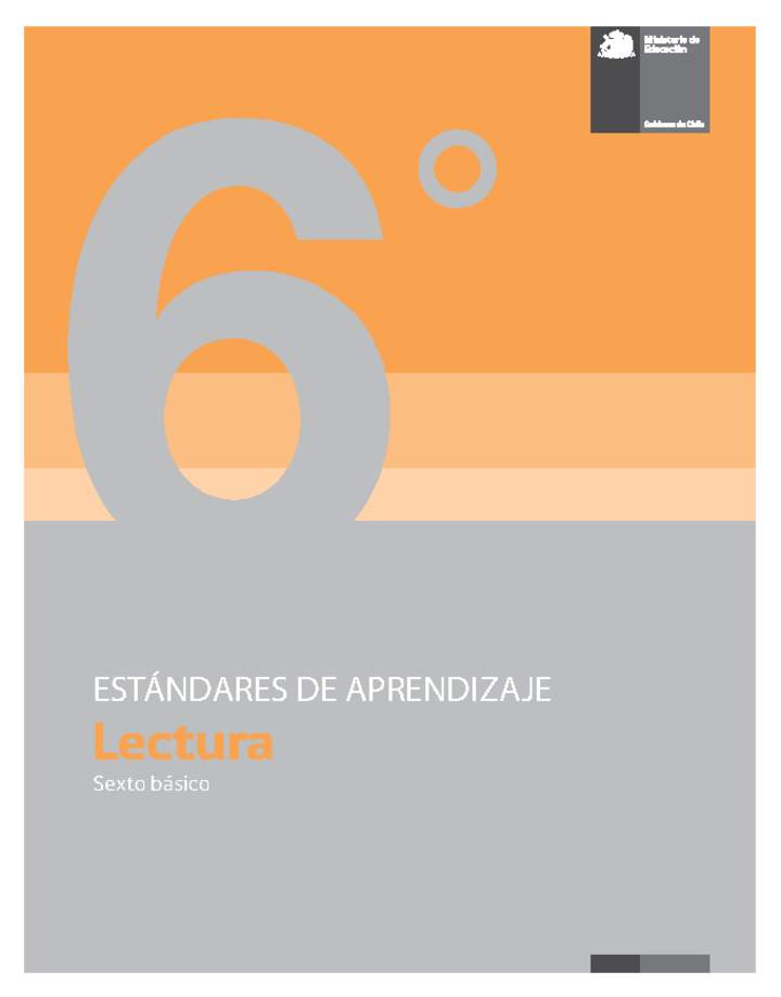 Estándares de Aprendizaje Lectura 6° básico