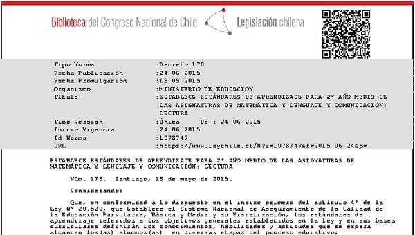 Decreto Supremo N°178, de 2015 (Estándares para 2M)