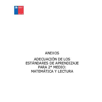 Anexos Adecuación de los Estándares de Aprendizaje para 2º medio