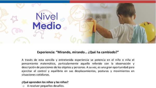 Experiencia: “Mirando, mirando… ¿Qué ha cambiado?”