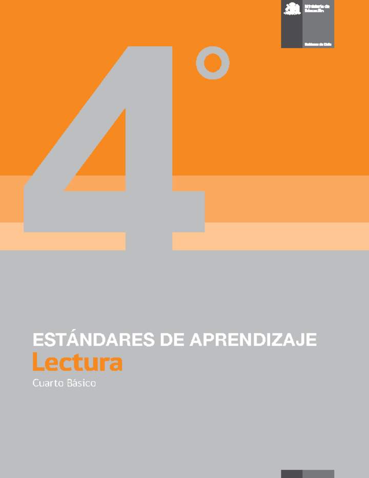 Estándares de Aprendizaje Lectura 4° básico