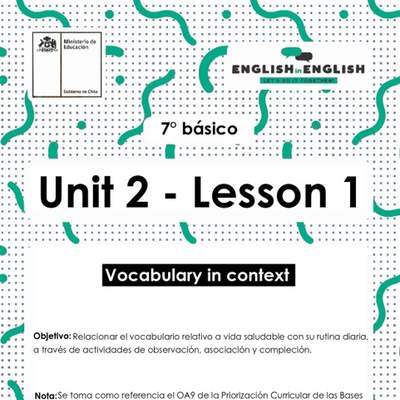 Actividades: 7° Básico Unidad 2 - Lesson 1