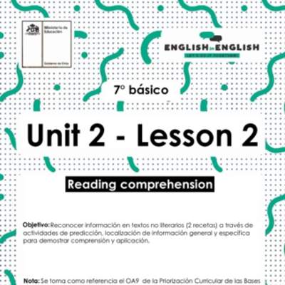 Actividades: 7° Básico Unidad 2 - Lesson 2