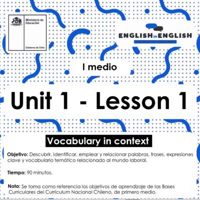 Lesson 1 Inglés 1º medio